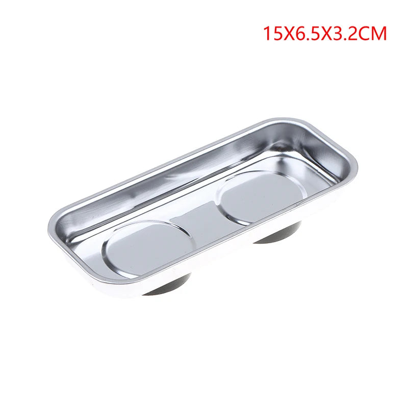 Stainless Steel Magnetic Parts Bowl 4" & 6" | Bolts Nuts Screws Magnetic Parts Tray Richie's Rectangle M
