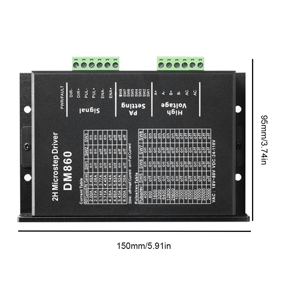 DM860H DM860 Stepper Motor Driver 2-Phase Nema34 AC/DC Stepper Motor Driver Richie's