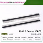 10PCS Color Gilded Pin Headers 2.54mm Single & Double Row Set