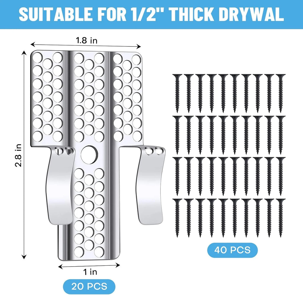 20pcs Heavy-Duty Drywall Repair Clips & 40 Screws – Wall Patch Kit Drywall Repair Kit Richie's