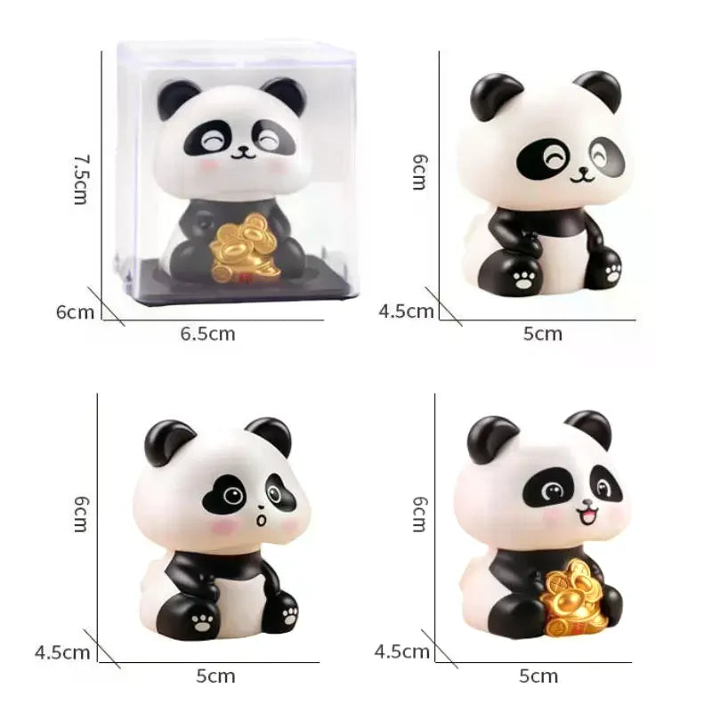 Solar Shaking Head Panda Car Ornament | Lucky Bobblehead Figure Bobblehead Figurine Richie's