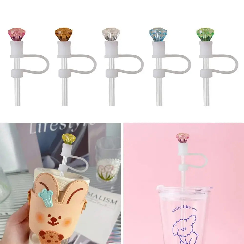 Silicone Straw Plug Diamond Shape Dust Cap | 10 Colors Straw Dust Cap Richie's