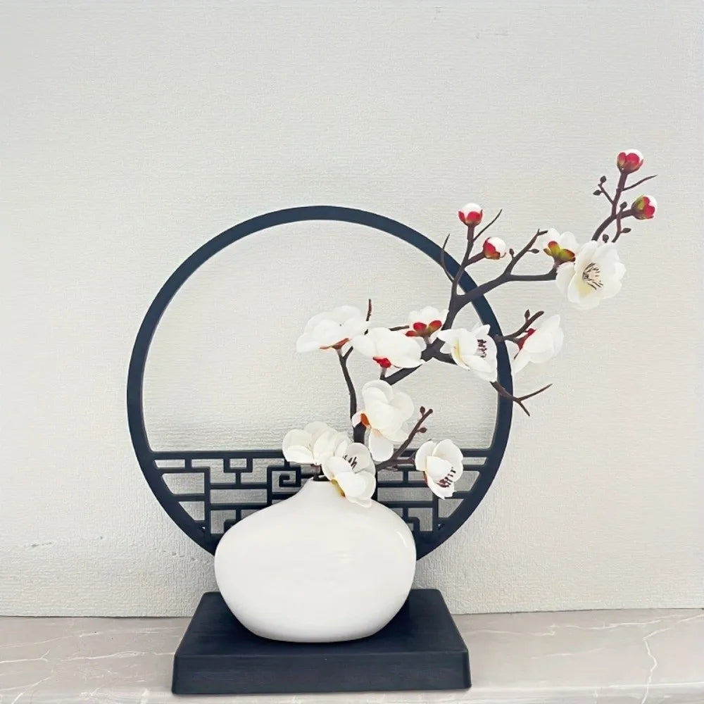 Artificial Plum Blossom Bonsai – Chinese Faux Flower Décor Artificial Bonsai Decor Richie's White-3pcs