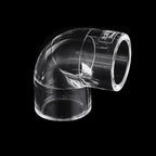 Clear Acrylic Pipe Fittings 16/20mm – 90° Elbow & End Plug Acrylic Pipe Fittings Richie's 20mm 90- Elbow