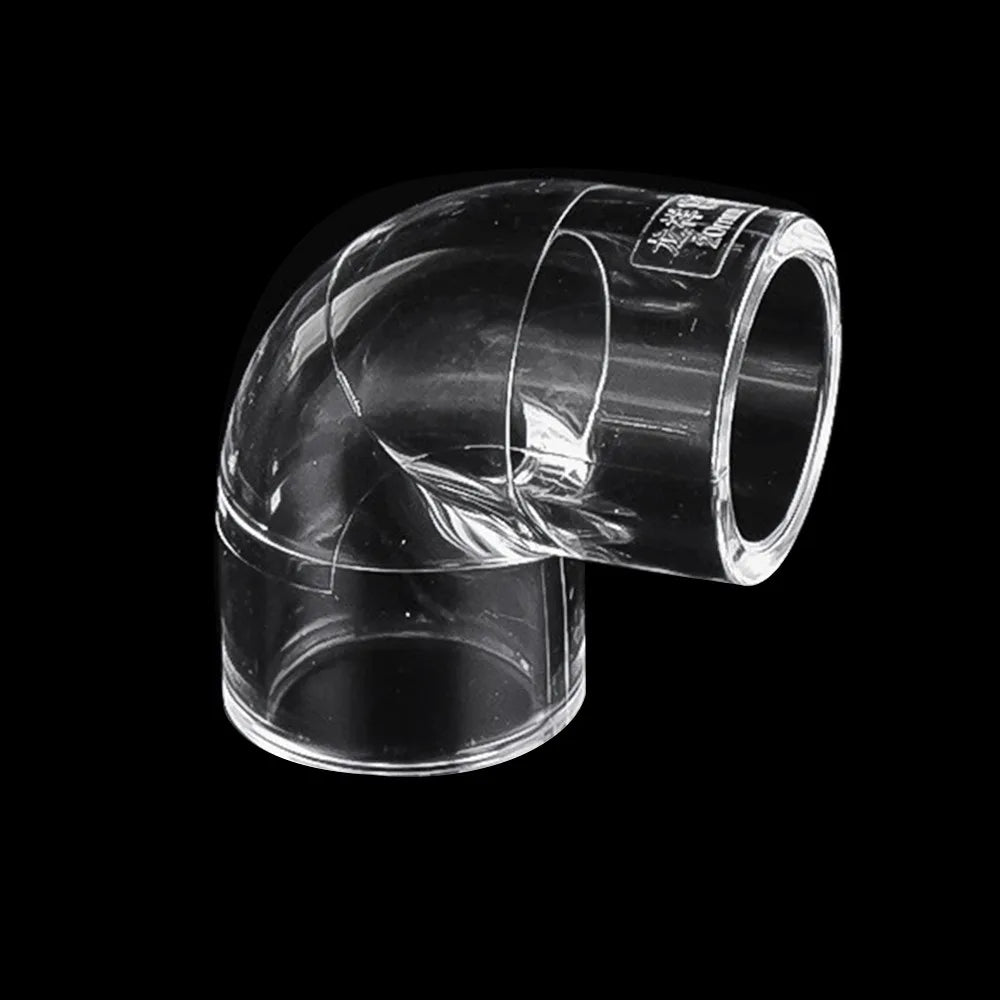 Clear Acrylic Pipe Fittings 16/20mm – 90° Elbow & End Plug Acrylic Pipe Fittings Richie's 20mm 90- Elbow