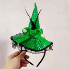 Halloween Witch Hat Headband – Lace Sequins Hair Hoop Halloween Costume Headband Richie's