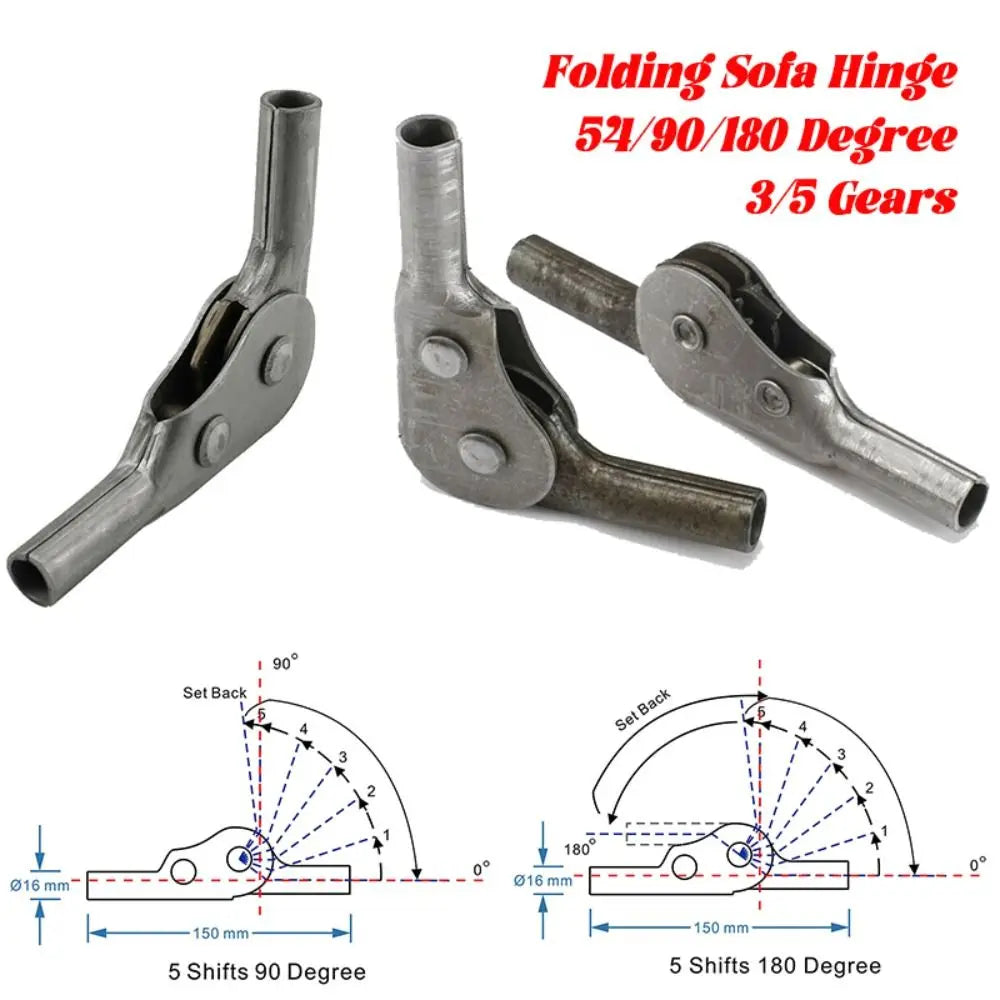 Steel Sofa Angle Adjuster Hinge 3/5 Gears 54–180° Backrest Furniture Hinge Richie's