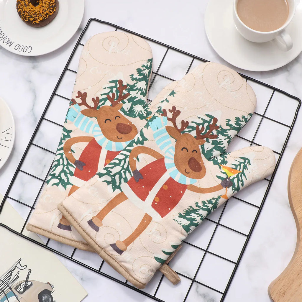 Heat Resistant Oven Mitt & Pot Holder Set – Non-Slip Cotton Oven Mitt Set Richie's