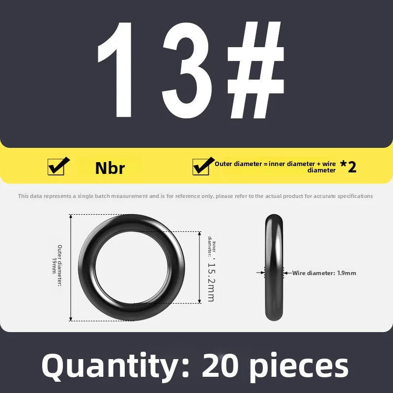 Kande Nitrile O-Ring Set 20-30pcs 1.4-26.5mm Oil Seal Gasket Rubber O-Ring Set Richie's 15.2x1.9 20pcs