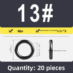 Kande Nitrile O-Ring Set 20-30pcs 1.4-26.5mm Oil Seal Gasket Rubber O-Ring Set Richie's 15.2x1.9 20pcs