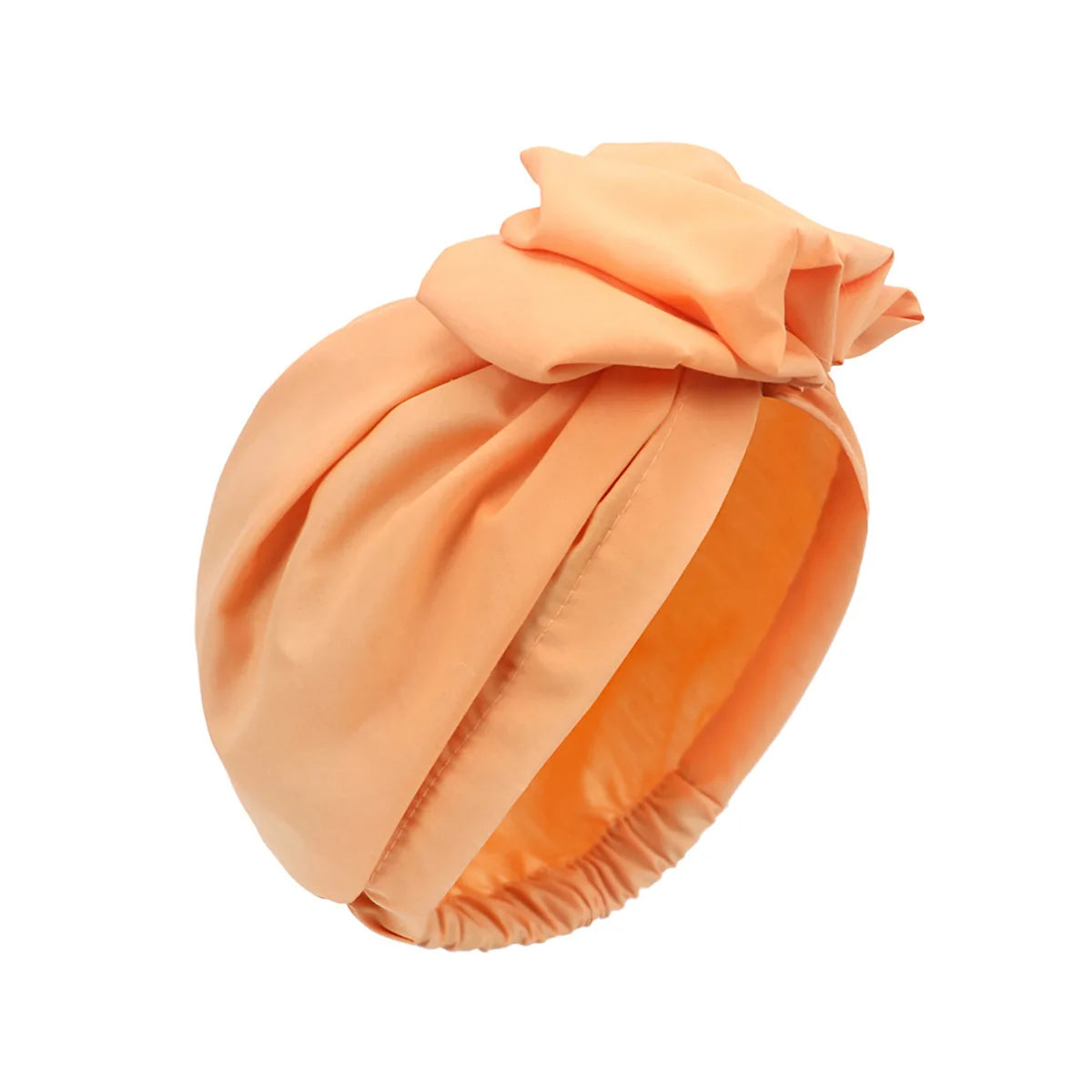Women's Floral Pleated Turban Hat – Elastic Head Wrap & Bonnet Turban Head Wrap Richie's orange pink