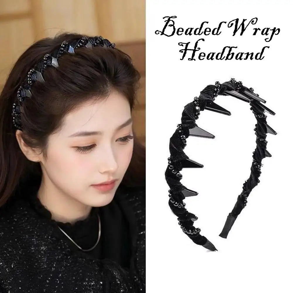 Vintage Pearl Rhinestone Headband – Elegant Bridal Hair Hoop Hair Headband Richie's