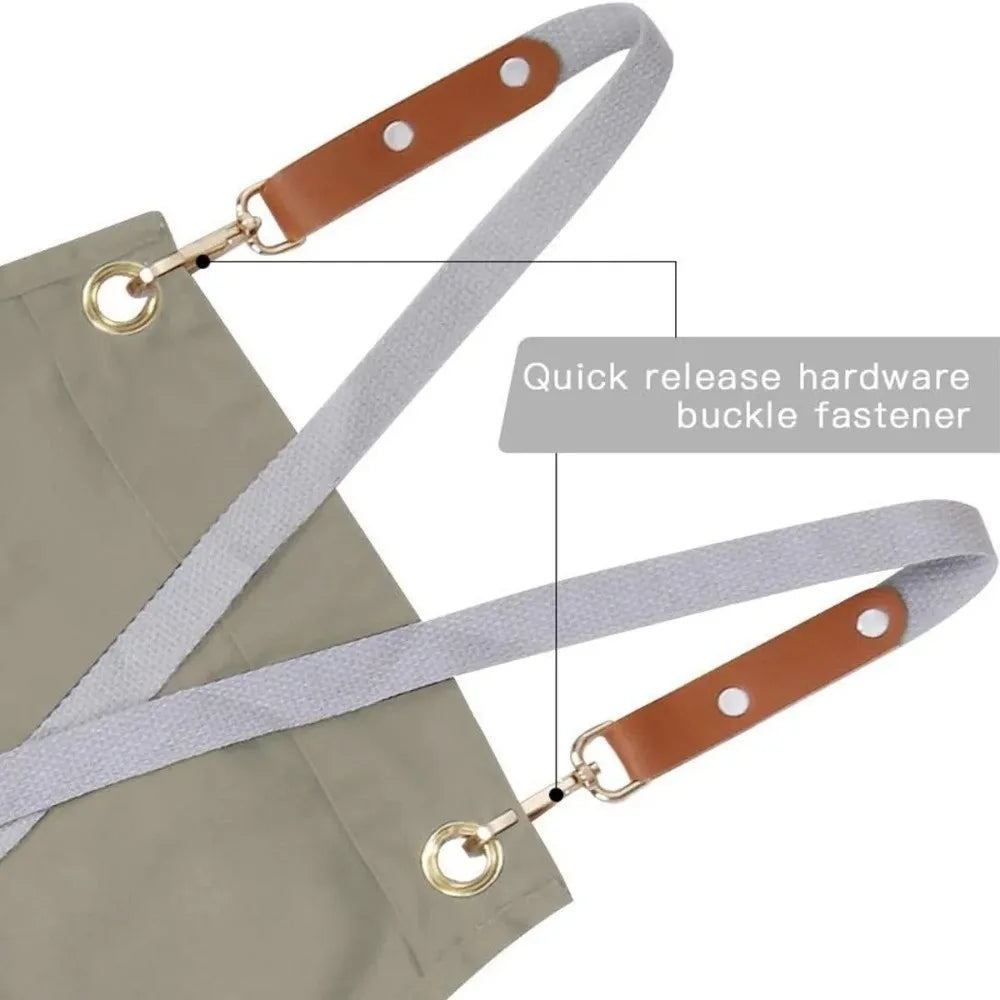 Waterproof Canvas Sleeveless Apron – Kitchen & Cafe Work Canvas Work Apron Richie's
