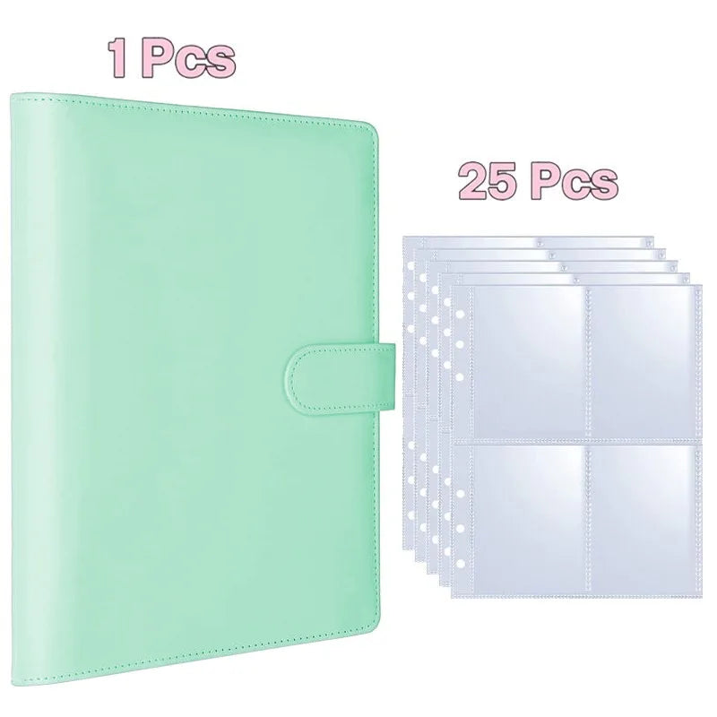 A5 Kpop Photocard Binder 25 Pages PU Leather Photo Album Photocard Binder Album Richie's Green