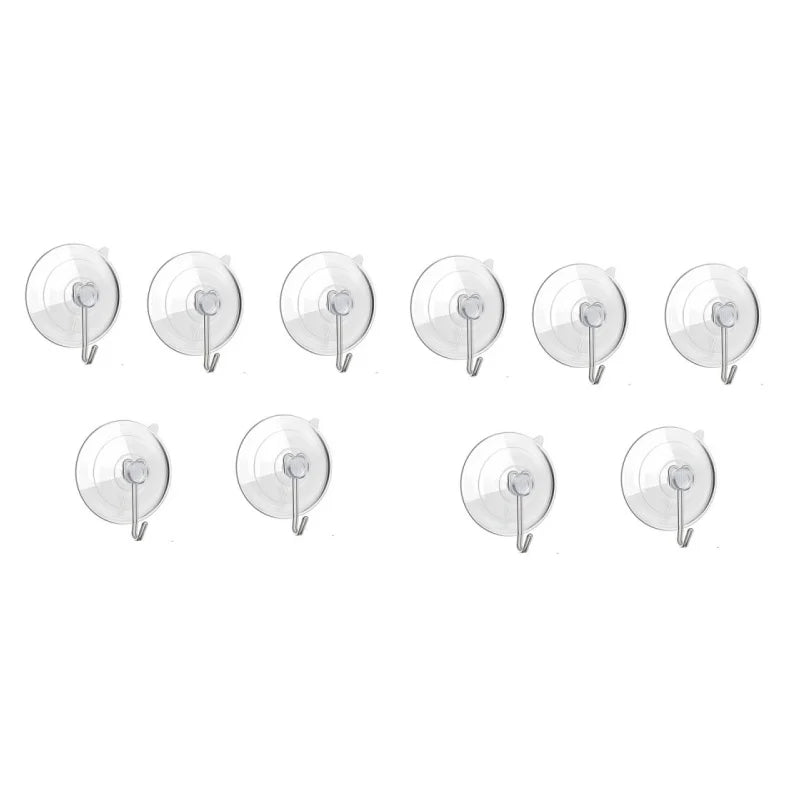 Suction Cup Hooks Transparent PVC & Metal Wall Hooks 5/10 Pcs Suction Cup Hooks Richie's 10pcs