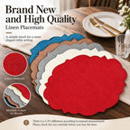 Cotton Linen Embroidered Placemats 45×35cm Anti-Slip Dining Linen Placemats Richie's