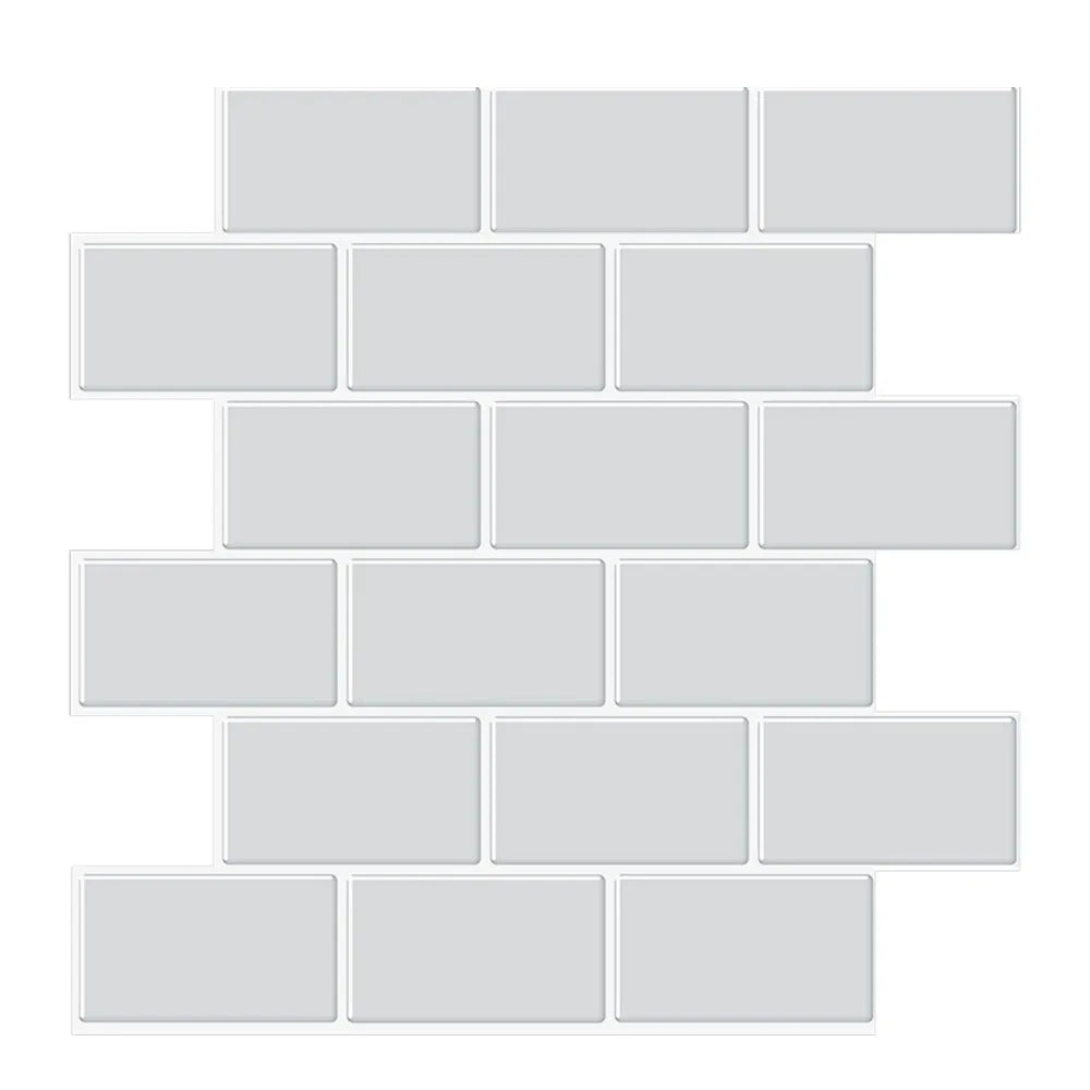 3D Brick Peel & Stick Wall Stickers – PVC Subway Tile Decals Wall Tile Stickers Richie's Grey