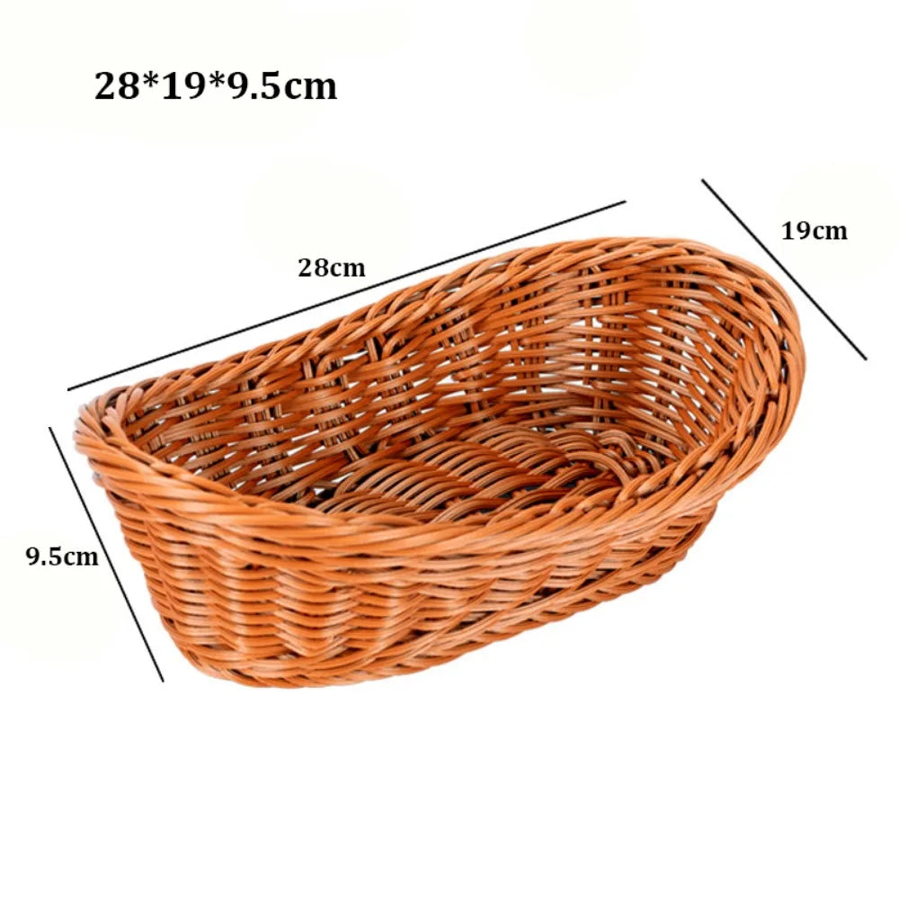 Imitation Rattan Woven Storage Basket – 10 Styles | Fruit & Snack Woven Storage Basket Richie's 28-19-9.5cm