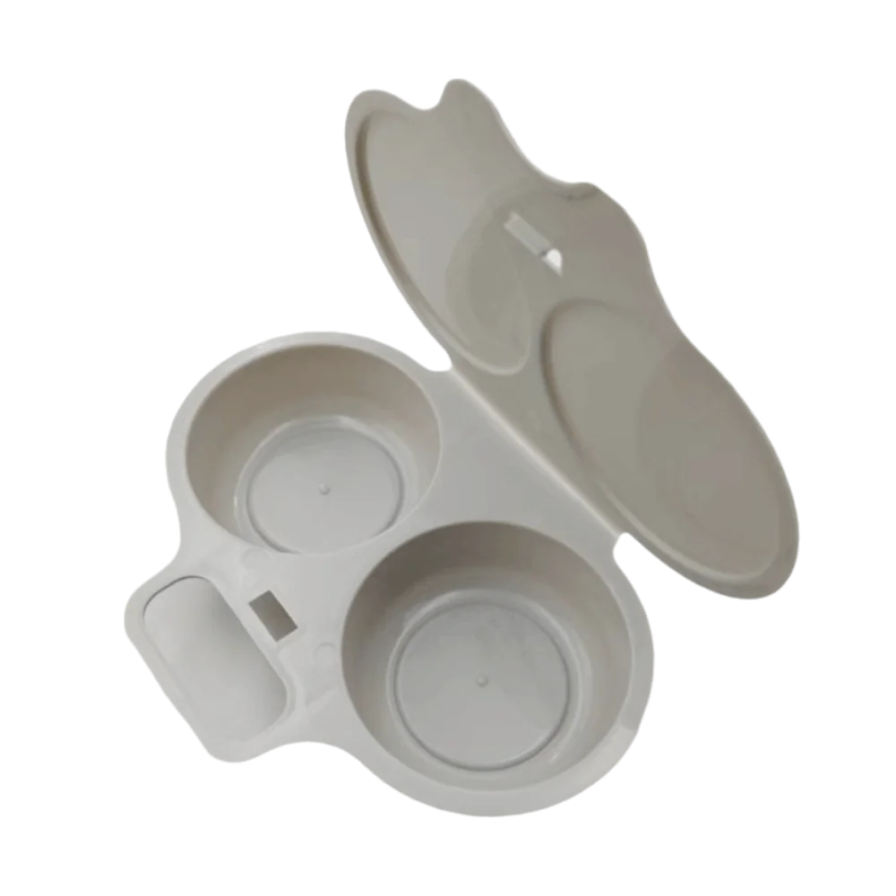 Microwave Egg Cooker Double Cup with Lid | Non-Stick Steamer Microwave Egg Cooker Richie's Light Grey