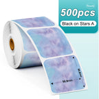 Phomemo 1000pcs Round Thermal Shipping Labels Rainbow Stickers