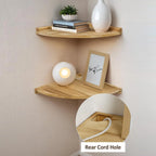 Natural Wood Floating Corner Triangle Shelf – Bathroom & Living Floating Corner Shelf Richie's