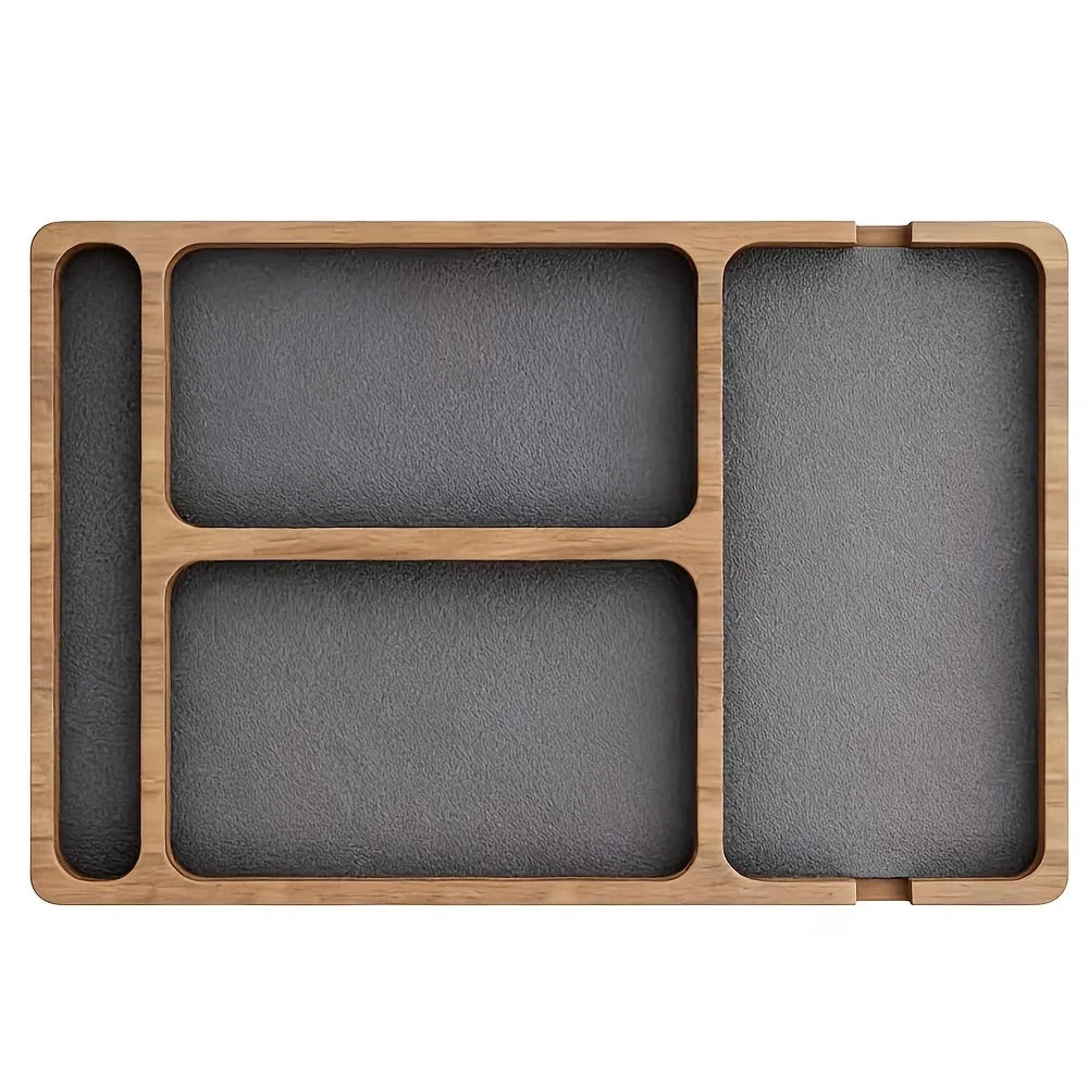 Wooden Desktop Organizer with Partitions – Phone, Glasses & More Desktop Storage Organizer Richie's