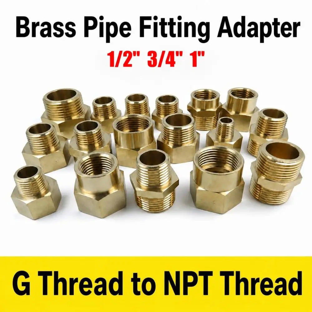 Brass G BSP Female to NPT Male Thread Pipe Fitting Adapter Pipe Fitting Adapter Richie's