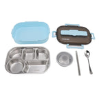 304 Stainless Steel 5-Compartment Lunch Box 2000ml | Travel Stainless Steel Lunch Box Richie's Blue