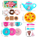 Girls' 25-Piece Afternoon Tea & Dessert Pretend Play Toy Set Kids Pretend Play Set Richie's
