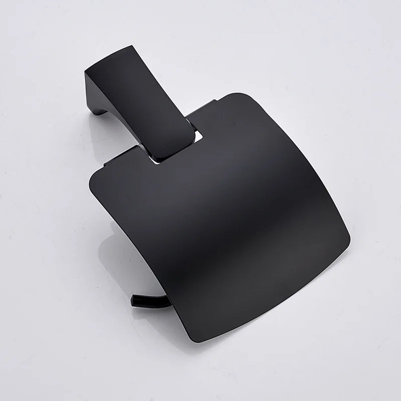 HOBHE Matte Black Stainless Steel Toilet Paper Holder Stand Toilet Paper Holder Richie's