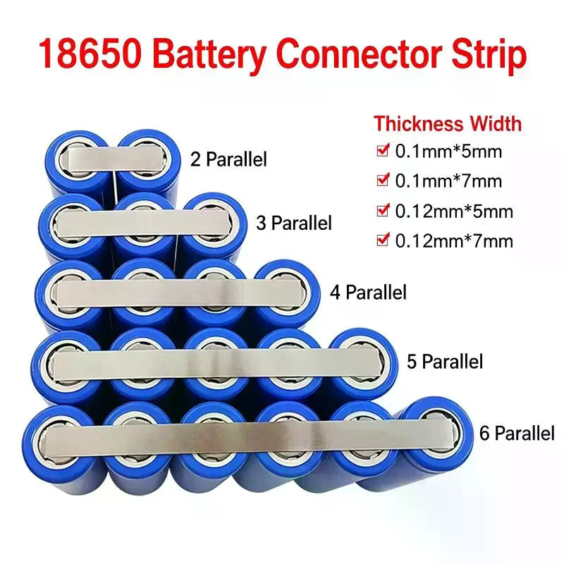Nickel Plated Battery Strip 18650 Connector 0.1mm 5M/10M Roll Battery Connector Strip Richie's