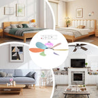Ceiling Fan with Light & Remote – RGB Dimmable 3-Speed LED LED Ceiling Fan Richie's