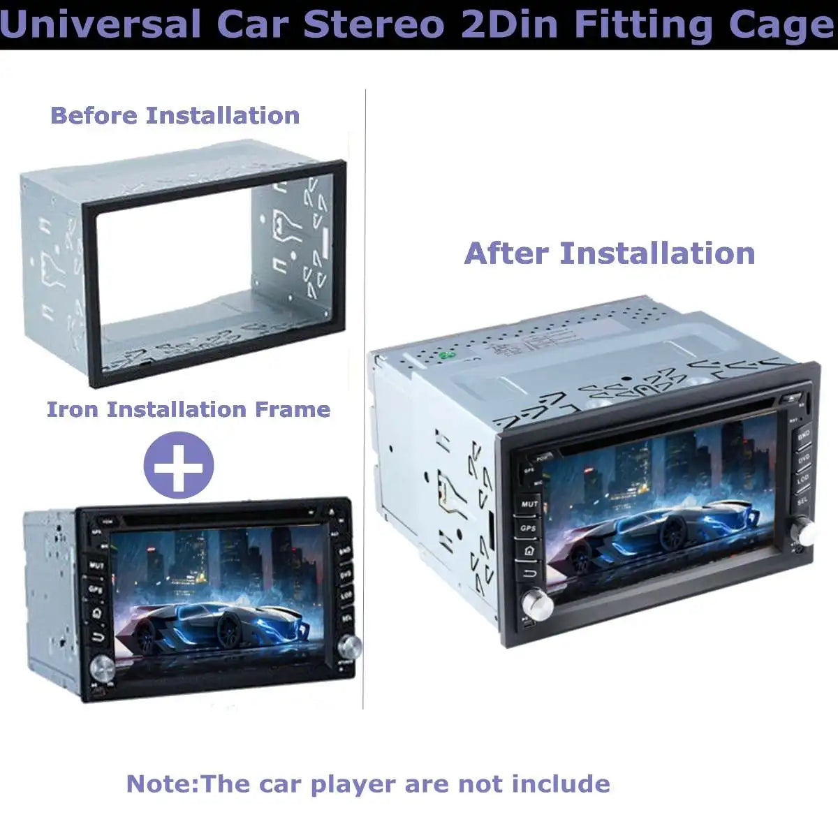 Universal Double Din Radio Mounting Frame Metal Cage Kit Radio Mounting Frame Richie's