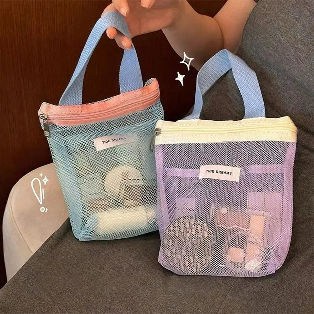 Portable Transparent Mesh Toiletry & Makeup Bag – 5 Colors Mesh Toiletry Bag Richie's