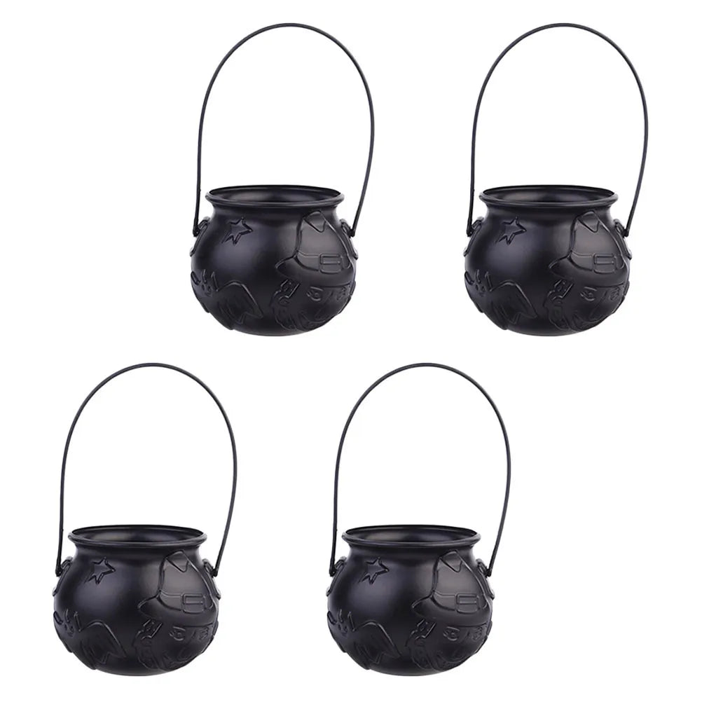4-Pack Halloween Candy Buckets – Black Trick or Treat Pails Halloween Candy Buckets Richie's