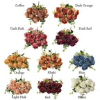 9-Head Multicolor Artificial Rose Bouquet – Bridal & Home Decor Artificial Flower Bouquet Richie's