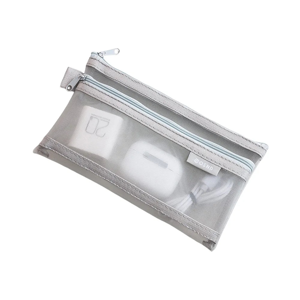 Mini Nylon Zipper Storage Bag – Cosmetic & Coin Organizer Storage Organizer Bag Richie's Grey-6