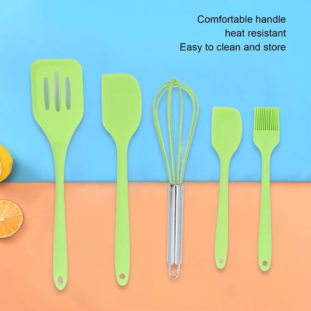 5-Piece Silicone Kitchen Utensils Set – Nonstick & Heat Resistant Silicone Utensil Set Richie's