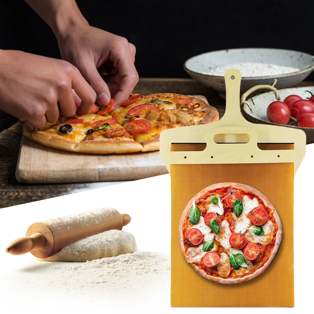 Wooden Sliding Pizza Peel – Anti-Scalding Transfer Shovel Pizza Peel Shovel Richie's