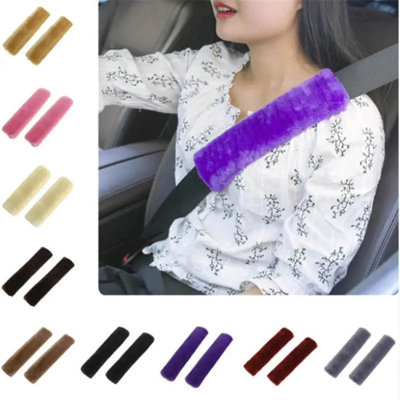 2Pcs Plush Car Seat Belt Shoulder Cover Pad – Auto Interior Seat Belt Cover Richie's