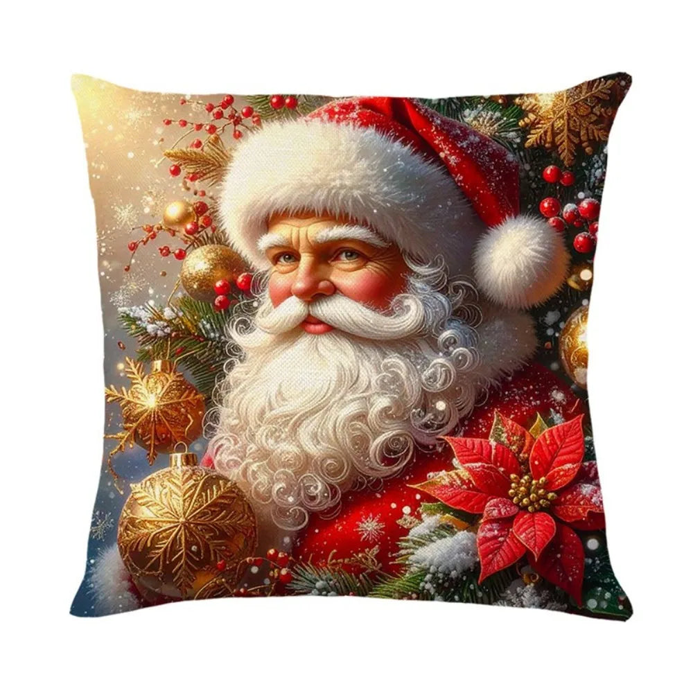 Christmas Cushion Cover – Tree Print Checkered Pillowcase 45×45cm Decorative Pillow Cover Richie's Style 2