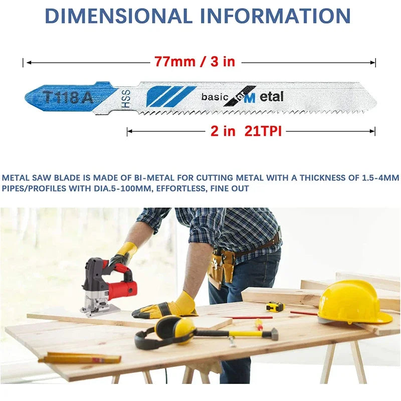 FATCOOL T118A HSS Jigsaw Blades 5-Piece – Wood & Metal Cutting Jigsaw Blade Set Richie's
