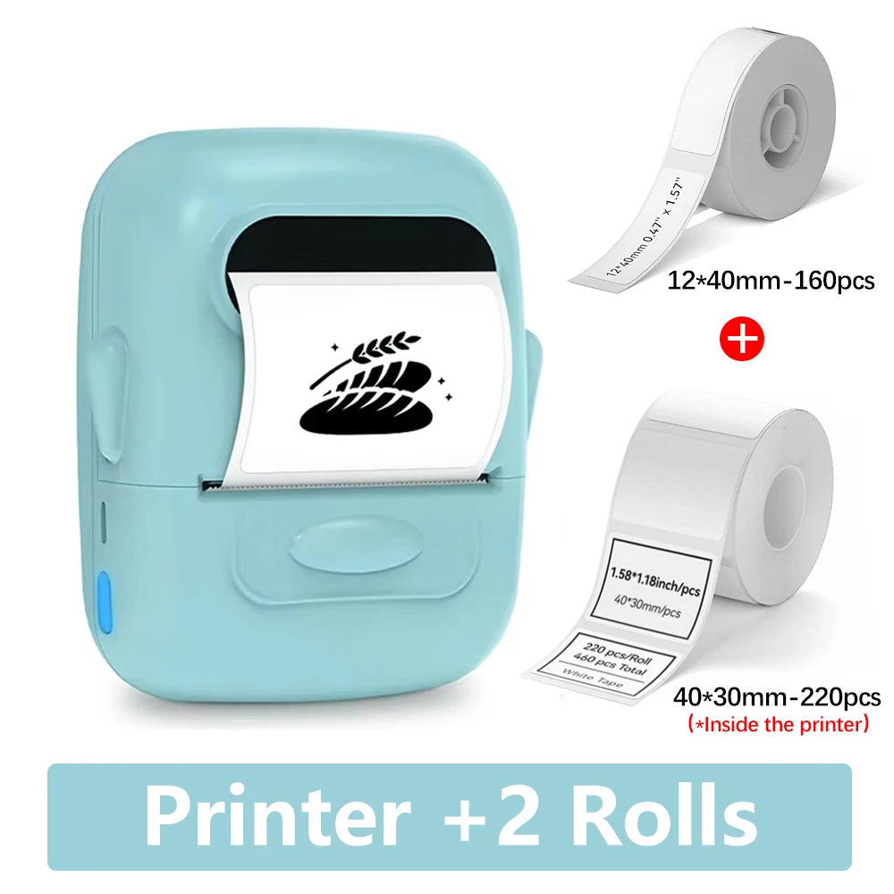 Marklife P50 Bluetooth Thermal Label Printer 12–50mm Thermal Label Printer Richie's Blue Add 1 Roll