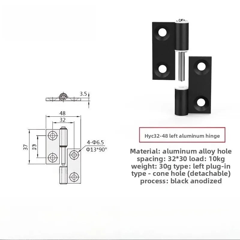 Plug-In Aluminum Alloy Cabinet Door Hinge – Quick Release Cabinet Door Hinge Richie's HYC32-48 left