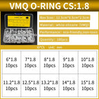 NBR Silicone FKM O-Ring Repair Kit – 1.8mm & 2.65mm Gasket Set O-Ring Repair Kit Richie's 144-VW-BW100S