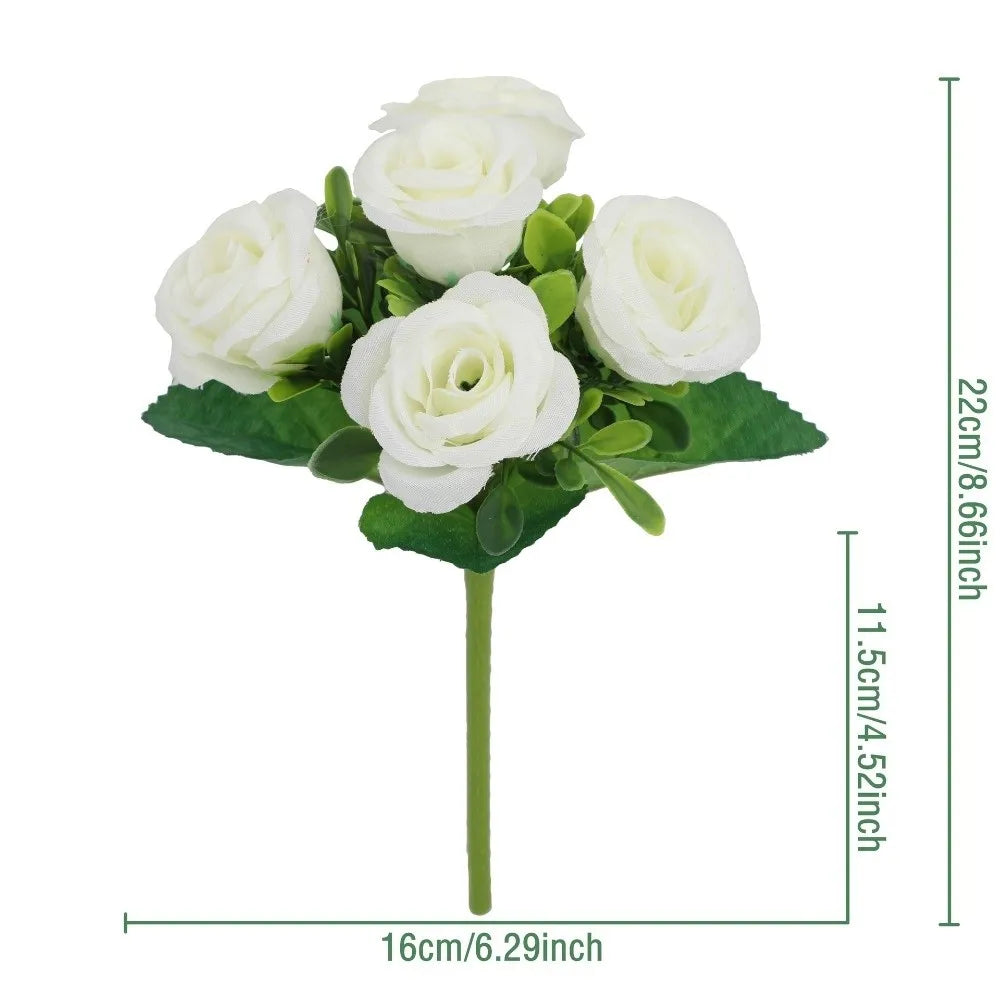 Silk Artificial Pansy Flowers – Realistic Faux Rose Bouquet Decor Artificial Flowers Richie's 02-White