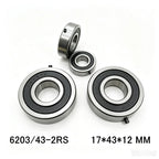 JARBLUE 6203/43 2RS Non-Standard Ball Bearing 17×43×12mm – 2pcs Ball Bearings Richie's