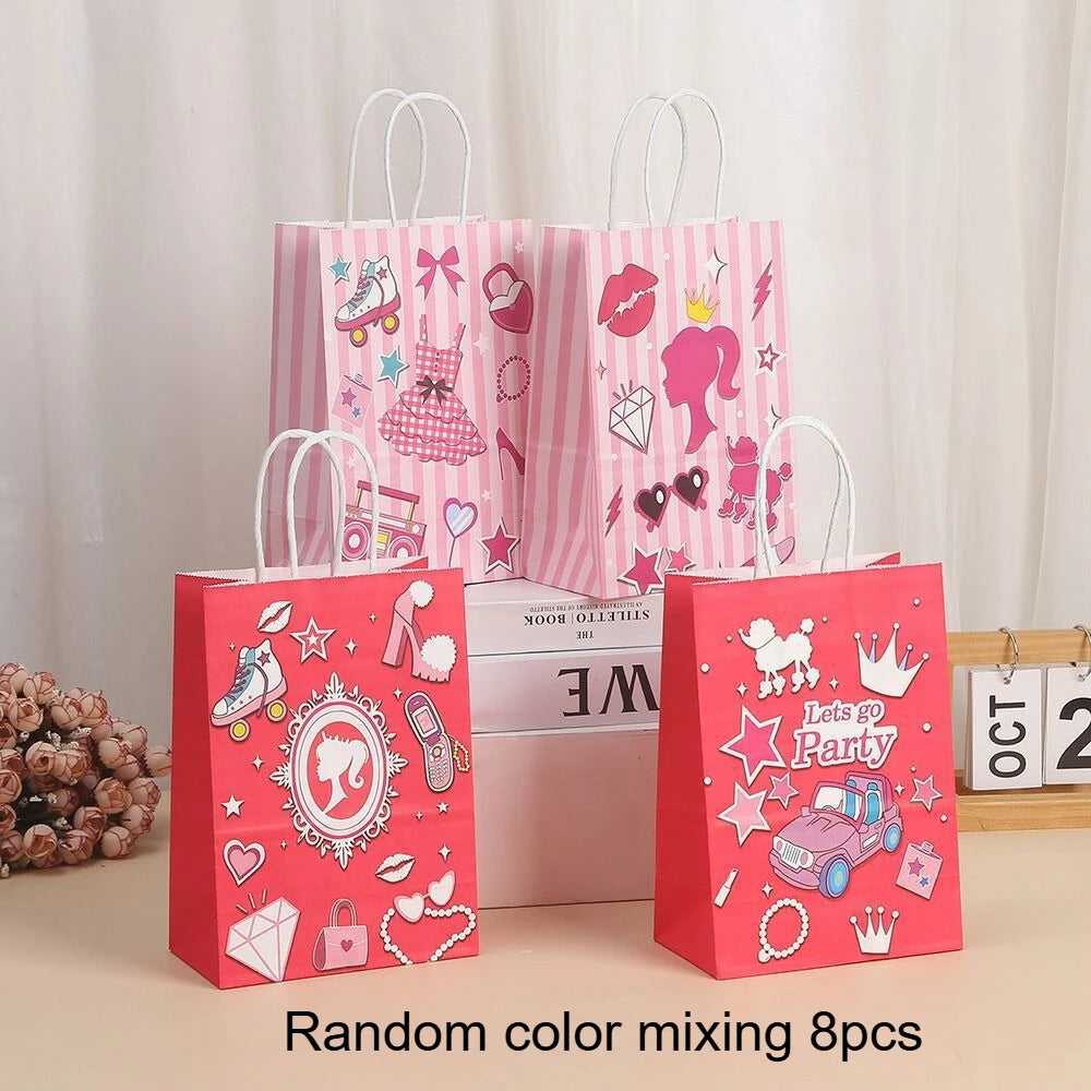 Kraft Paper Gift Tote Bags – Cartoon Birthday & Holiday (4/8pk) Gift Paper Bags Richie's 8pcs Mixed