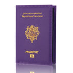 France Passport Cover PU Leather Travel Wallet Card Holder Passport Travel Wallet Richie's PURPLE