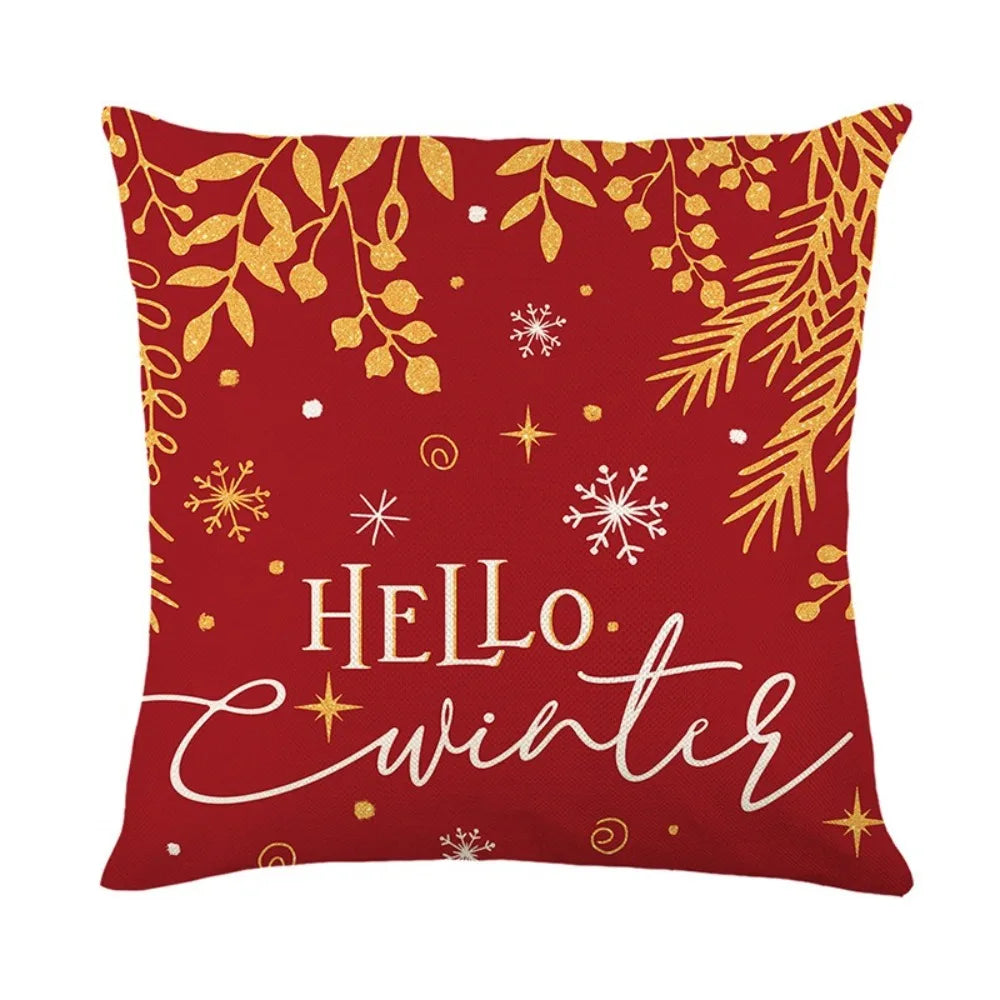 Christmas Cushion Cover – Tree Print Checkered Pillowcase 45×45cm Decorative Pillow Cover Richie's Style 6